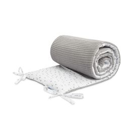 Protectie interioara de bumbac 100% pentru patut Sensillo VAFA 180x30 cm Papadii Grafit