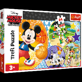 Puzzle Trefl Maxi Disney Mickey Mouse, E timpul pentru sport 24 piese
