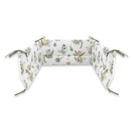 Qmini - Aparatoare pentru patut 120X60 cm, Din bumbac, 180x30 cm, Cu panglici, Safari