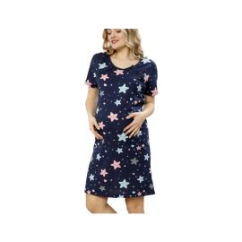 Qmini - Camasa de alaptat, Din bumbac, Cu nasturi, Sleeping Stars, Masura L