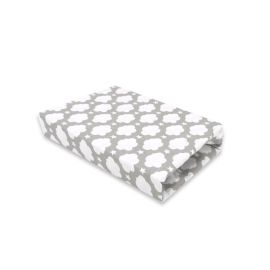 Qmini - Cearceaf cu elastic 120x60 cm Clouds Grey