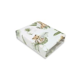 Qmini - Cearceaf cu elastic pentru patut co-sleeper, Theo, Dimensiune 85 x 46 cm, Din bumbac certificat Oeko Tex Standard 100, Safari