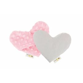 Qmini - Pernuta anticolici umpluta cu samburi de cirese, Cu doua fete, In forma de inima, Minky Pink