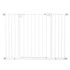 Qmini - Poarta siguranta Thor, 74 - 109.4 cm, Inchidere automata, Sistem dublu de blocare, Otel, Garantie extina:3 ani, ASTM1004 si EN1930-2011, Alb