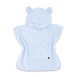 Qmini - Poncho baie, Cu gluga, buzunar si urechi, Materiale certificate Oeko Tex Standard 100, 4 - 7 ani, Blue