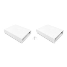 Qmini - Set 2 cearceafuri cu elastic pentru patut leagan sau patut co-sleeper, 90x50 cm, Din bumbac, Material certificat Oeko Tex Standard 100, White