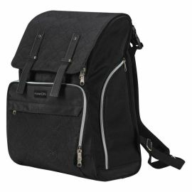 Rucsac pentru mamici, FreeON, Black Edition, Cu salteluta de schimbat scutece, Spatios, Cu buzunare laterale, Negru