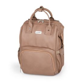 Rucsac pentru mamici, Petite&Mars, Jasper, Cu 12 compartimente, Cu buzunare termice, Saltea de infasat inclusa, 27 x 41 x 14 cm, Camel Beige
