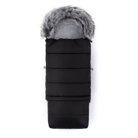 Sac de iarna, Feedo, Multifunctional, 3 in 1, Pentru carucior, landou sau scaun auto, Fermoar care permite scurtarea dimensiunii, Cu snur, 110 cm, 0-3 ani, Black