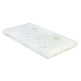 Saltea pentru patut YappyMemory din bumbac, alge, spuma, Cu husa cu Aloe Vera, YappyKids, 120x60x10 cm, Alb