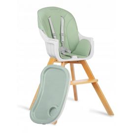 Scaun de masa 3 in 1, cu picioare din lemn, 63 x 58 x 90 cm, Ricokids Lilo 700202 - Verde
