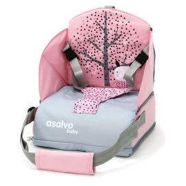 Scaun de masa booster portabil Asalvo GO ANYWHERE Nordic Pink