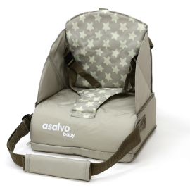 Scaun de masa booster portabil Asalvo GO ANYWHERE Stars Beige