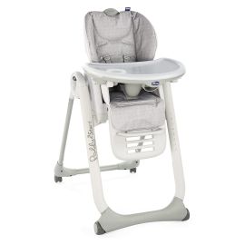 Scaun de masa Chicco Polly 2 Start 4roti, Happy Silver (Gri), 0 luni+