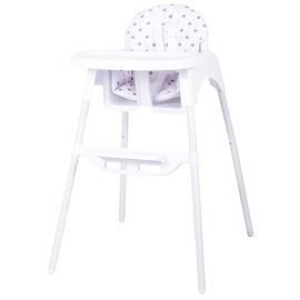 Scaun de masa fix, Lars, Cu pernuta moale, lavabila, Cu tavita detasabila, Cu suport picioare, Transformabil, FreeON, White