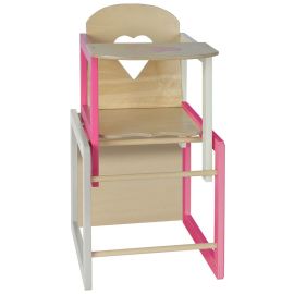 Scaun de masa transformabil pentru papusi Eichhorn Doll's Highchair with table