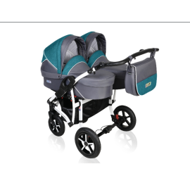Carucior pentru gemeni 3 in 1 MyKids Twin Prim Tp05 - Gray - Blue