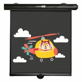 Set 2 parasolare auto, FreeOn, Retractabile, Functioneaza prin apasarea unui buton, Black