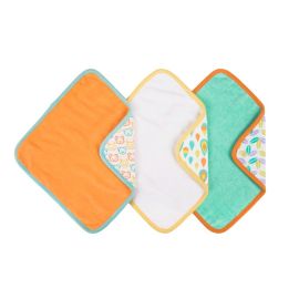 Set 3 lavete, Playgro, 25x25 cm, Colorate, Moi si pufoase, Cu multiple utilizari, 0 luni+, Forest