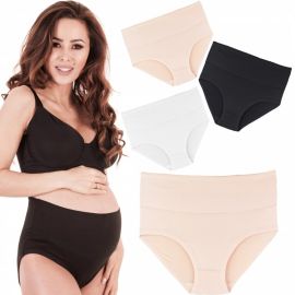 Set 4 bucati chiloti, Qmini, Pentru gravide din bambus, L/XL, mix de culori