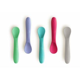 Set 5 lingurite, Spoon, Silicon, Textura moale, Anti-bacteriene si non-alergice, Fara BPA, Bbluv, Pink