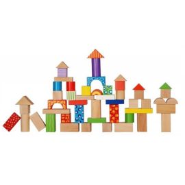 Set 50 de piese Ecotoys jucarii de lemn