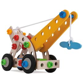 Set constructie din lemn Eichhorn Mobile Crane 65 piese