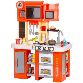 Set jucarie Chipolino Kitchen 84 cm cu sistem de curgere apa, lumini, sunete si 79 accesorii