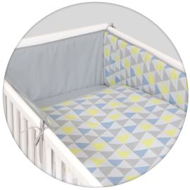 Set lenjerie 3 piese CEBA Triunghiuri Albastre-Galbene