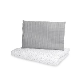 Set lenjerie de pat 100% bumbac VAFA 2 fete si 2 cu piese Sensillo Papadii Grafit