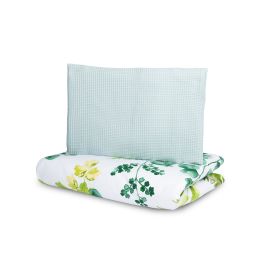 Set lenjerie de pat 100% bumbac VAFA 2 fete si cu 2 piese Sensillo Eucalipt Verde