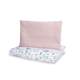 Set lenjerie de pat 100% bumbac VAFA 2 fete si cu 2 piese Sensillo Hipopotam Roz