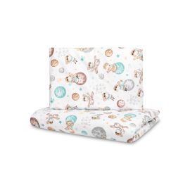 Set lenjerie de pat bumbac 100% cu 2 piese 100x135 cm/40x60 cm Sensillo Planete