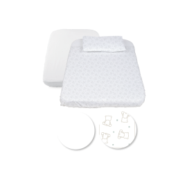 Set lenjerie patut Chicco Next 2 Me, 3 piese, Bear, 0luni+
