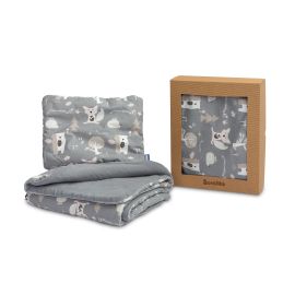 Set perna+pilota din bumbac 100% si muselina Sensillo Grafit