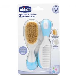Set pieptan si perie Chicco, par natural, bleu