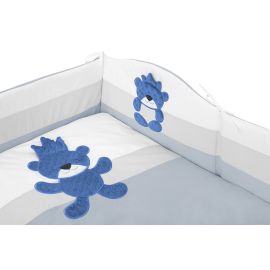 Set protectii laterale si lenjerie pat 3 piese Belisima KING BEAR Albastru