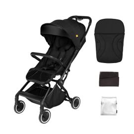 Carucior sport pliabil Skiddou Espoo+ Onyx, ultracompact pentru calatorii, Negru