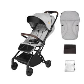 Carucior sport pliabil Skiddou Espoo+ Normandic Dream, ultracompact pentru calatorii, Gri