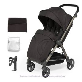 Carucior sport pliabil Skiddou Mell Onyx, ultracompact pentru calatorii, Negru