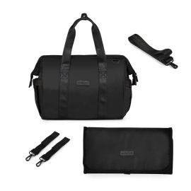 Geanta multifunctionala pentru parinti Skiddou Inger, Onyz Leather, Negru