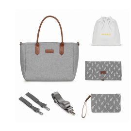 Geanta multifunctionala pentru parinti Skiddou Ingrid, Normandic dream, Gri-Maro