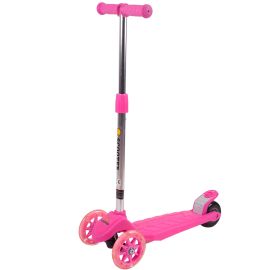 Trotineta reglabila cu roti luminoase Stability 4 Roz