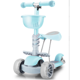 Trotineta Action One Kinder XS 3 in 1 cu roti luminoase, Albastra