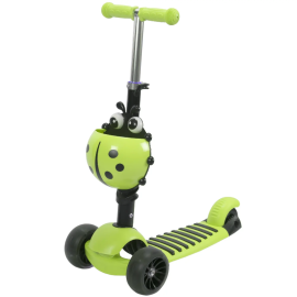 Trotineta Action Big Wheels 3 IN 1 cu roti luminoase si late Verde