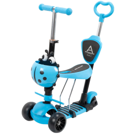 Trotineta Action Big Wheels 5 IN 1 Albastra, cu roti luminoase si late