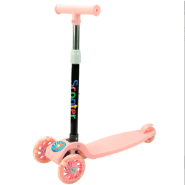 Trotineta reglabila Action One® Balance, cu roti luminoase, Roz