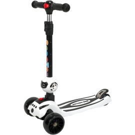 Trotineta Action One My Robot cu muzica, platforma si roti luminoase, alb