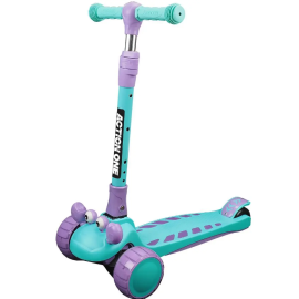 Trotineta Happy Crab cu platforma si roti luminoase , Action One, blue