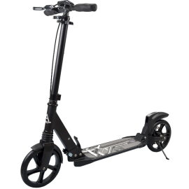 Trotineta Action One cu doua amortizoare si frana pe disc, neagra